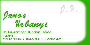 janos urbanyi business card